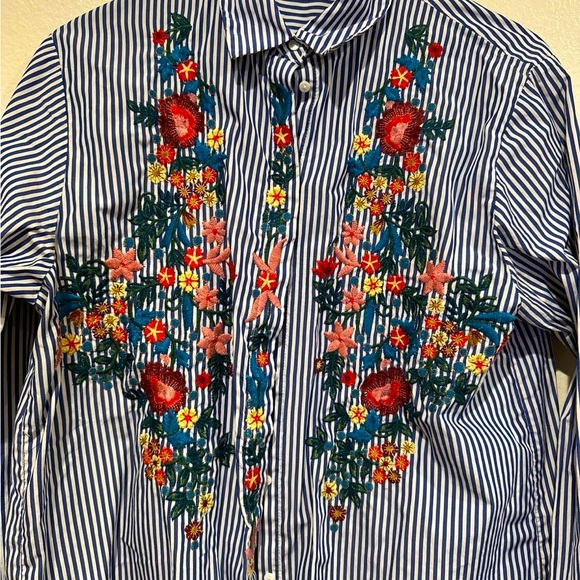 Zara floral embroidery shirt - Picture 4 of 9